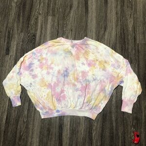 Young Fabulous & Broke Pastel Tie Dye Thin Sweater M Dolman Sleeve YFB
